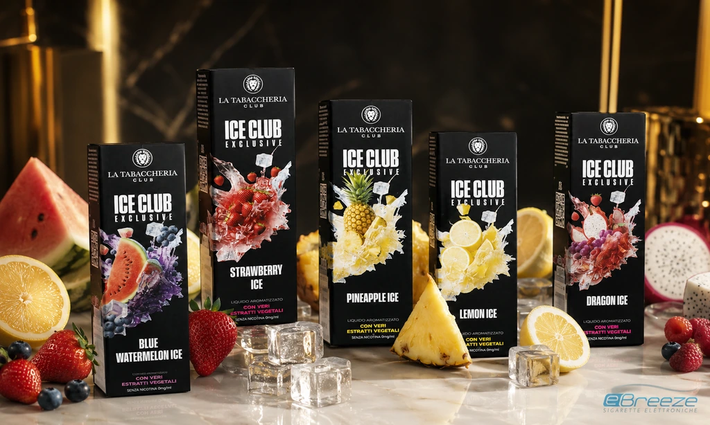 Confezioni Ice Club Exclusive La Tabaccheria con frutta e ghiaccio, disponibili presso eBreeze Viterbo