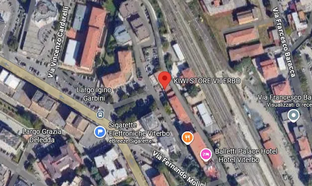 Indicazioni per KIWI Store Viterbo in Via Giuseppe Vismara 29 (Largo Garbini)